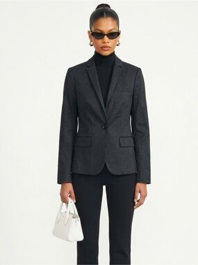 HELMUT LANG Designer Structured TAILORED Single Breasted Black 3 pocket Blazer 4
